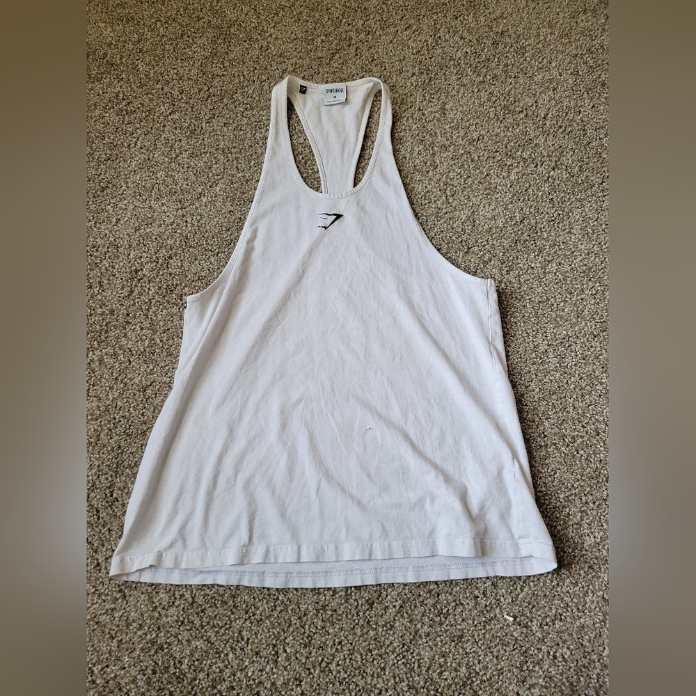 Gymshark Unisex Athletic White Tank Top - Picture 2 of 13